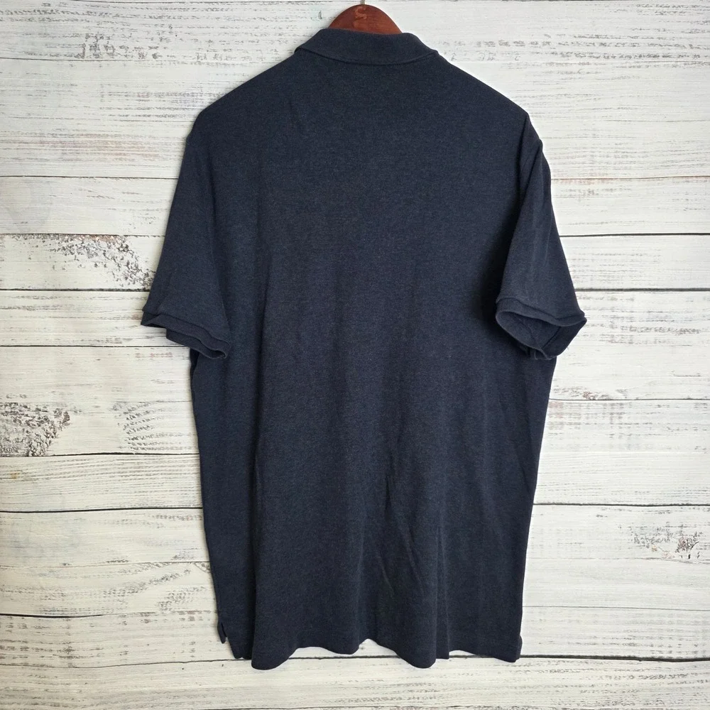 Polo Ralph Lauren Mens‎ XL Polo Heather Navy Blue Cotton Short Sleeve Red Pony